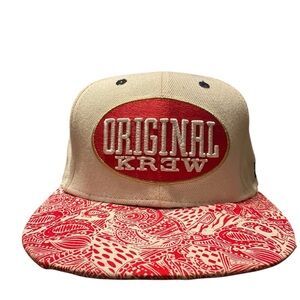 Custom KR3W Black and Cream Snapback Hat